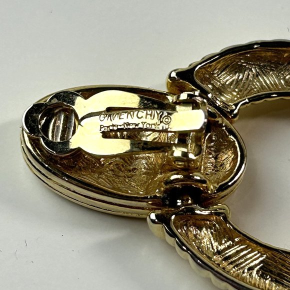 Givenchy Susan Caplan Gold Doos Knocker Clip on Earrings - Picture 9 of 9